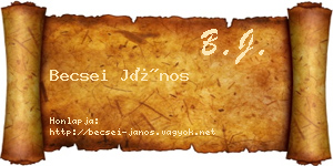 Becsei János névjegykártya