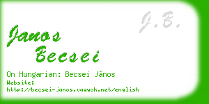 janos becsei business card